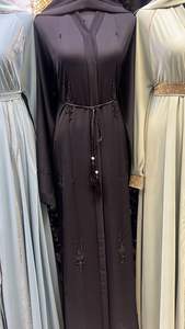 Abaya de Dubaï, belle couleur noire, abaya traditionnelle musulmane, kaftan fait main, vêtements islamiques traditionnels pour femmes - Product Image 2