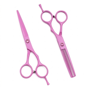 Ciseaux à effiler les cheveux roses Morgans Industries avec 32 dents, pointe arrondie, lame en acier inoxydable 4Cr13, manche moyen, pour droitiers - Product Image 4