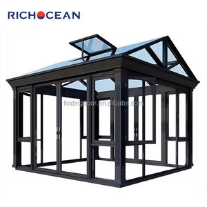 Jardins d'hiver 4 saisons Maison <span class=keywords><strong>de</strong></span> soleil extérieure en aluminium pour véranda en verre transparent Toit plat pour véranda <span class=keywords><strong>murale</strong></span> - Product Image 5