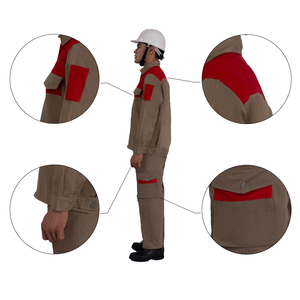 Camisas de trabajo de algodón de alta visibilidad y manga larga para hombre, ropa de construcción reflectante, bolsillos delanteros resistentes para ropa de trabajo - Product Image 2