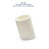 Refroidisseur de bouteille de vin en marbre blanc Refroidisseur de pierre contemporain fabriqué à la main pour les événements intérieurs et extérieurs Accessoire de bar élégant