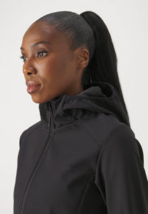 Veste Bornberg à capuche pour femmes noires à logo personnalisé de qualité supérieure Veste softshell à manches longues et coupe-vent pour la course à pied Vestes d'extérieur à prix d'usine - Product Image 5