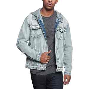 Chaqueta Camisa para Hombre, Estilo Casual, Lavada, de Algodón Denim, Manga Larga, Retro, Holgada, Personalizada, Chaqueta de Trabajo - Product Image 1