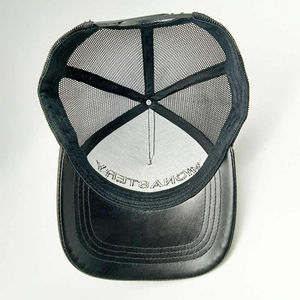 Gorra de béisbol de cuero con logotipo personalizado clásico, gorras ajustadas de 6 paneles personalizadas de alta calidad, gorra de béisbol de cuero para mujeres y hombres, servicio OEM - Product Image 5