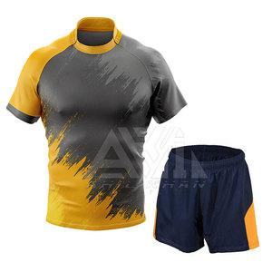 Conjuntos de Uniformes de Rugby de Fabricación Propia, Color Personalizado, Alta Calidad, 100% Poliéster, Secado Rápido, Logotipo Personalizado para Adultos - Product Image 1