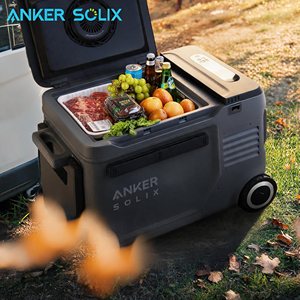 EU & UK Dual Approved Wheels Handle Anker SOLIX 23L Solar Cooler Easy Move European RV <b>Camper</b> Food Storage <b>Fridge</b> - Product Image 1