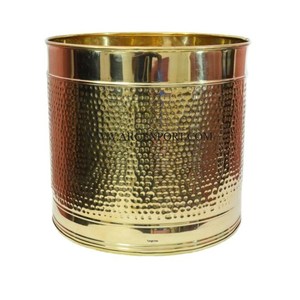 Travail martelé or miroir poli poubelle métallique de luxe tendance nouveau look maison intérieur et extérieur poubelle peut fournir - Product Image 1