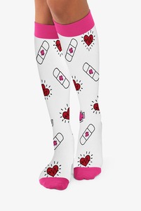 Calcetines hasta la rodilla de compresión con textura personalizada para cuidado de enfermería para mujer, calcetines deportivos suaves que absorben la humedad para uso diario, Viajes - Product Image 3
