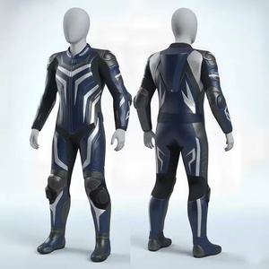Combinaison de moto / de course coupe-vent et imperméable / Combinaison en cuir de vachette de qualité supérieure pour moto et course automobile - Product Image 3
