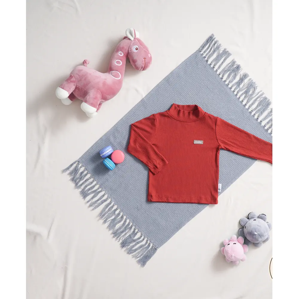 Ultra Soft Nursing Pad 3cm Turtleneck Thermal Unisex Korean Style Clothes For Kids With 95% cotton 5% elastane