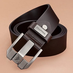 Ceinture habillée noire et marron pour hommes avec boucle rotative pour ceinture pour hommes Ceinture en cuir réversible - Product Image 6