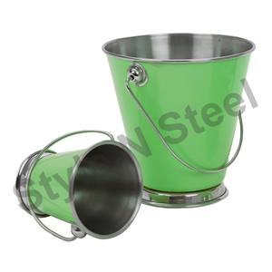 Mini seau de service en acier inoxydable pour frites, accessoires de cuisine martelés, ustensiles de pot de présentation d'aliments, couleur unique - Product Image 3
