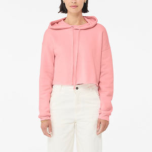 Sudaderas con capucha cortas de invierno informales para mujer de proveedor de confianza, capucha de manga larga con cuello redondo y logotipo frontal, Capucha con cordón para mujer - Product Image 3