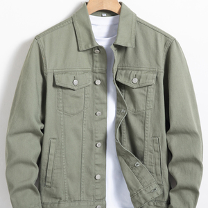 100% Cotton Denim <b>Jackets</b> <b>Men</b> Casual Solid Color Pocket <b>Thin</b> <b>Jacket</b> For Man Style High Quality <b>Men</b> Clothing Denim <b>Jacket</b> - Product Image 1