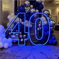 Numéro néon avec cadre noir de 90 cm/3 pieds |   Lumière LED autoportante pour la décoration d'événements modernes