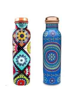 Venta al por mayor de calidad superior 330 GM Esmalte Impresiones digitales Vibrant 1 LTR Cobre a prueba de fugas BPA Drinkware Art Meets Durability - Product Image 6