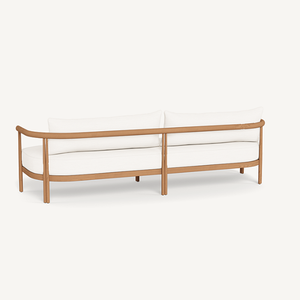 Sofá moderno de teca maciza para exteriores para uso en patio y jardín - Product Image 4