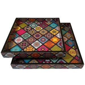 MDF Wooden Enamel Coated Design Serving Tray Hotels & Restaurant Kitchenware Table Tray High Quality - Product Image 2