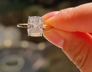 แหวนเพชร14K & 18K ประดับก้านชุบโรเดียมทรงสวยงามแหวนแฟชั่นสำหรับผู้หญิง - Product Image 2