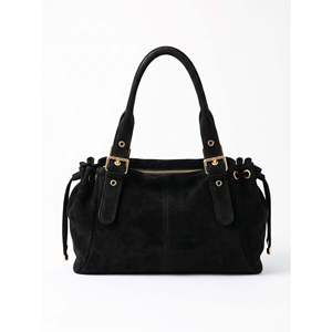 Soft <b>Handbag</b> in Genuine Suede Leather - Made in Italy - Art. 26147 - Product Image 1