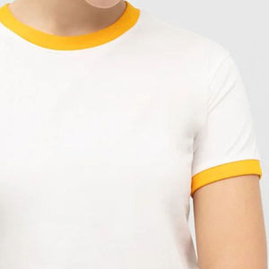 Top corto de algodón de alta calidad con cuello redondo para mujer, camisetas con estampado de logotipo personalizado en estilo deportivo para clima caluroso de verano - Product Image 5