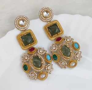 Pendientes Inspirados en Sabyasachi, Pendientes de Lujo de Primera Calidad, Perfectos para Fiestas, Complementan Tanto la Ropa Étnica como la Occidental - Product Image 3