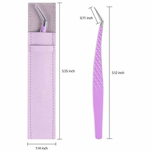 Pince à cils pour extensions de cils pince à épiler volume pointe en fibre d'acier inoxydable - Product Image 6