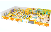 Aire de jeux intérieure personnalisée pour enfants Diggerland, centre de jeu avec piscine à sable, excavatrice, grue, camion et mur de sable