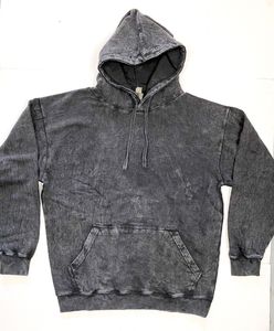 เสื้อฮู้ดดี้ผู้ชายสไตล์ Acid Wash สำหรับฤดูใบไม้ร่วง - ผ้าฟลีซคอตตอน 100% - Product Image 1