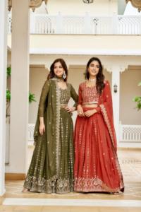 Moderno doble Jari bordado secuencia trabajo Lehenga Choli mujeres mejor precio indio pakistaní boda fiesta desgaste hecho de seda - Product Image 6