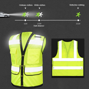 Gilet de sécurité haute visibilité à poches, classe 2, gilet de sécurité réfléchissant à haute visibilité pour hommes et femmes, gilet de travail pour la construction - Product Image 6