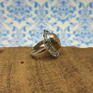 Anillo de plata 925 con revestimiento de titanio de Color cobre, anillo artesanal de piedras preciosas para bodas y fiestas - Product Image 2