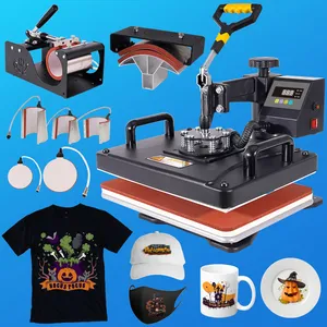 8 in 1 Combo Multifunction Manual New Heat Press Machine Magic Mug Sublimation T-Shirt Printing Machine 110V/220V 1250W