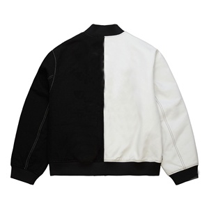 2025 hiver haute rue hommes laine Baseball université polaire veste haute qualité 100% Polyester toile tissu broderie - Product Image 4