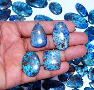 อัญมณี Azurite ธรรมชาติที่สวยงามอัญมณีหลวมขายส่งรูปร่างผสมและพลอย Azurite ขัดธรรมชาติสำหรับทำเครื่องประดับ - Product Image 2