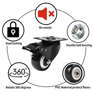 Ruedas Giratorias de Acero de Alta Resistencia con Doble Freno (Juego de 4) - Giro de 360° para Uso Industrial, en Exteriores y Hospitales - Product Image 4