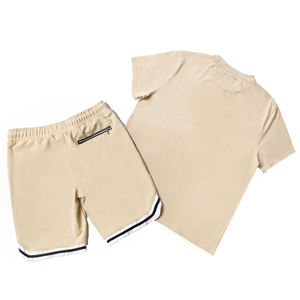 ชุดกางเกงขาสั้นสำหรับผู้ชายแบบแห้งเร็วระบายอากาศได้ดีชุดกางเกงขาสั้นสองชิ้นแบบลำลองสีพื้นสำหรับฤดูร้อน - Product Image 3