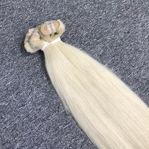 Extensions de cheveux humains vierges vietnamiens chauds éclaircissant couleur droite naturelle #60 pas d'enchevêtrement cuticule alignée Machine Double trame - Product Image 6