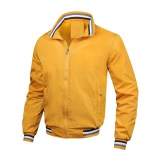 Chaqueta Bomber Impermeable de Invierno de Alta Calidad para Hombre, Color Amarillo, Talla Grande, Bordado Personalizado, Cuello Alto, Relleno de Plumón, Secado Rápido - Product Image 1