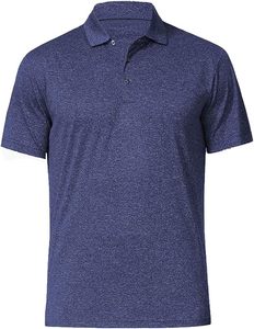 Camiseta Personalizada para Hombre, Transpirable, Suave, Elástica, Ajuste Sin Costuras, Manga Corta, Cuello Camisero, Polo de Golf - Product Image 1