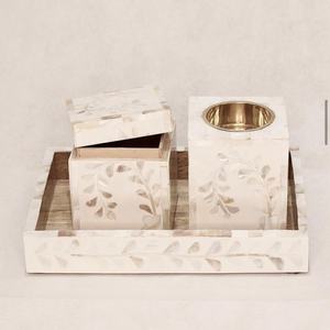 Incrustation de nacre noire, ensemble de plateaux de Bakhoor faits à la main avec boîte de nacre indienne pour la décoration de la maison - Product Image 5