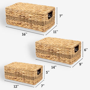 2023 Paniers de rangement pour décor à la maison avec fermeture à glissière Boîtes de rangement tissées rectangulaires pour l'organisation de la cuisine et les sacs à déjeuner - Product Image 4