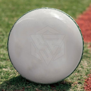 Official <b>White</b> <b>Cricket</b> Ball for Professional Matches Seam Stitch Design <b>White</b> Leather <b>Cricket</b> Ball - Product Image 4