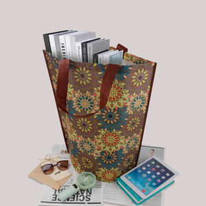 Rpet Reusable Large (_50cm) Grocery Shopping Tote Bag Custom Non Woven Eco Friendly with Logo Exhibition PP Webbing Handle - Product Image 4