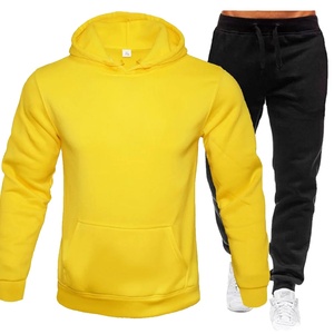 Men's New Solid Color Fleece Hoodie Tracksuit XS Zip Collar Sportswear Jogger Casual Sweatershirts Sweatpants Streetwear Winter - Product Image 1