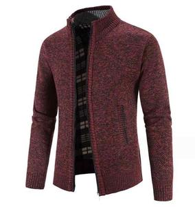 Pull à la mode pour hommes avec logo personnalisé du service OEM vente en gros de chandails à fermeture éclair pour hommes coupe ample pull tricoté d'hiver pour hommes à vendre - Product Image 2