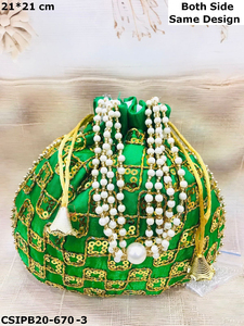 Handmade Indian Fabric Embroidered Evening <b>Bag</b> Sophisticated Potli Batua <b>Clutch</b> <b>for</b> <b>Weddings</b> Parties and Return Gifts! - Product Image 3