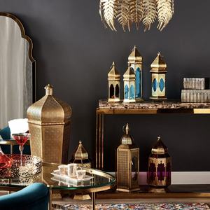 Lanterne porte-bougie hexagonale moderne en métal et verre, faite à la main, avec lanternes de sol roses pour la décoration de la maison, Noël 2026 - Product Image 5