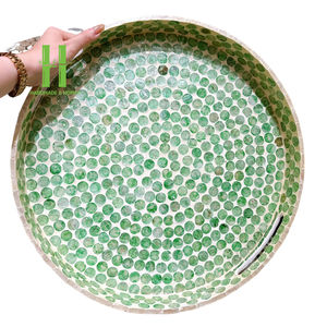 VENDEUR CHAUD! Haute qualité bambou nacre incrustation Style bohème luxe plateau de service pour table Restaurant décor Vietnam - Product Image 4