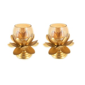 Candelabros decorativos con acabado dorado hechos a mano, soporte elegante de latón para iglesia de Metal para decoración del hogar - Product Image 1